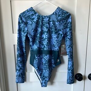 OP Women’s Blue Floral Swimsuit NWT